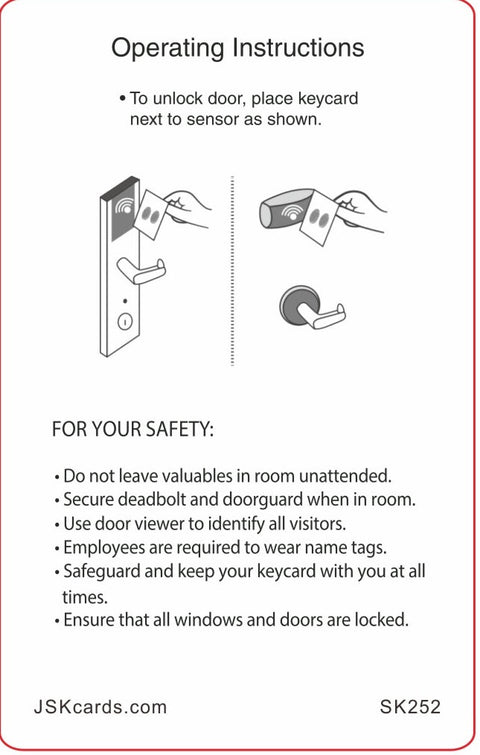 Sleep Inn RFID Hotel Key cards for Saflok, Onity, Miwa , DormaKaba , Securelox RFID Hotel
